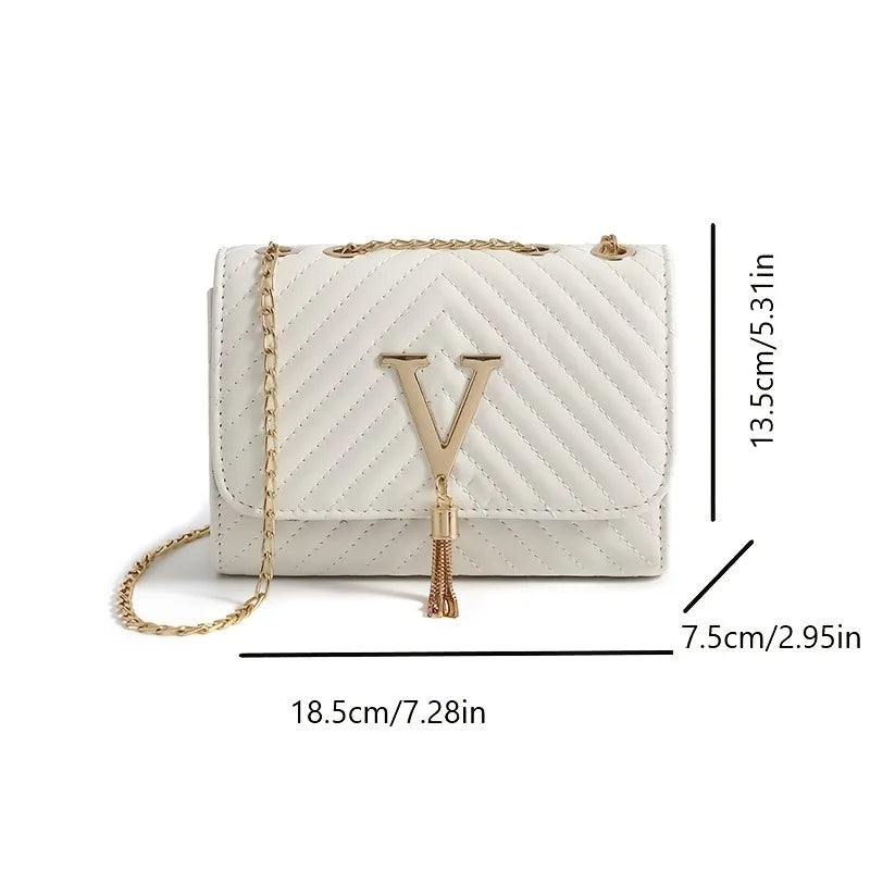 Embroidered Tassel Crossbody Bag