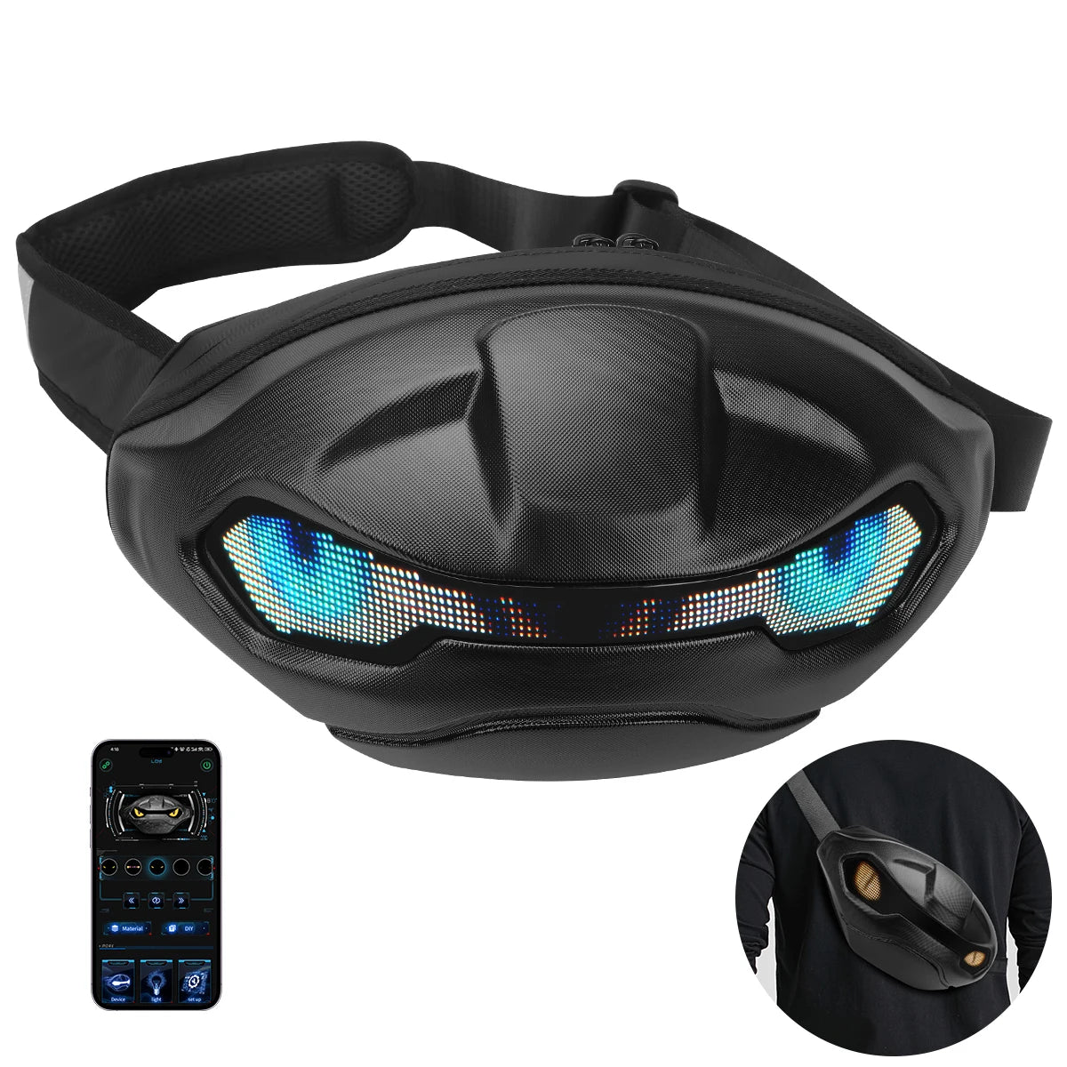 Cool LED Side Bag – Dynamic Display Shoulder Bag Motorcycle Riding