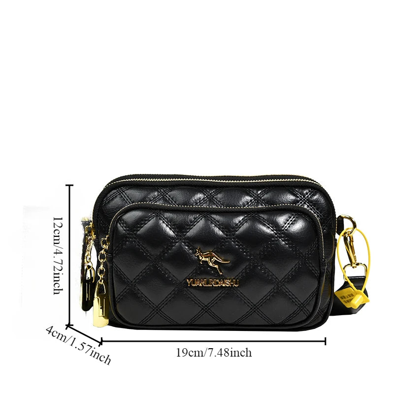 Classic Argyle Quilted Purse – Stylish Leather Crossbody Bag