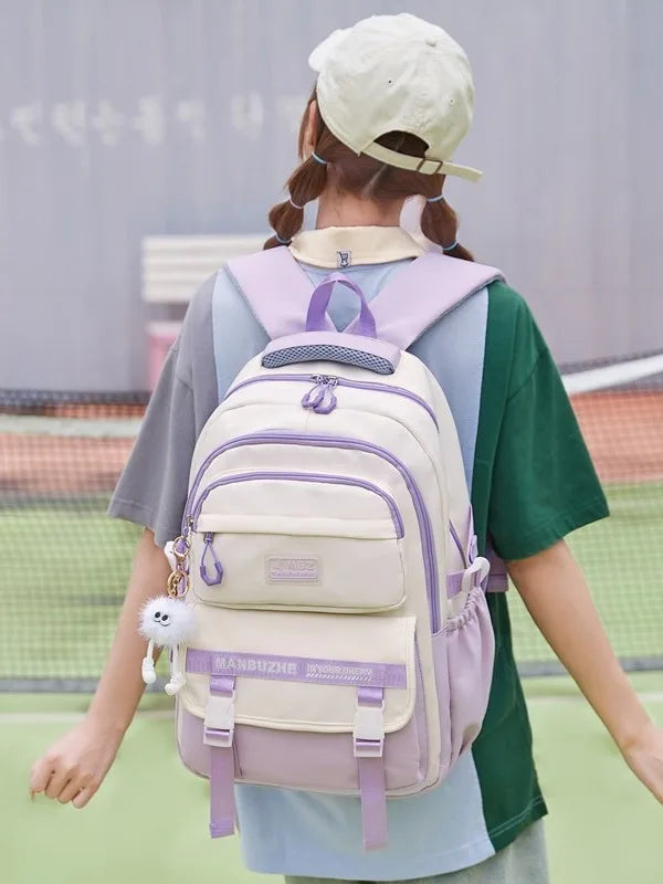 Primary School Backpack for Girls 7–12 Years – Student Shoulder Bag for Books