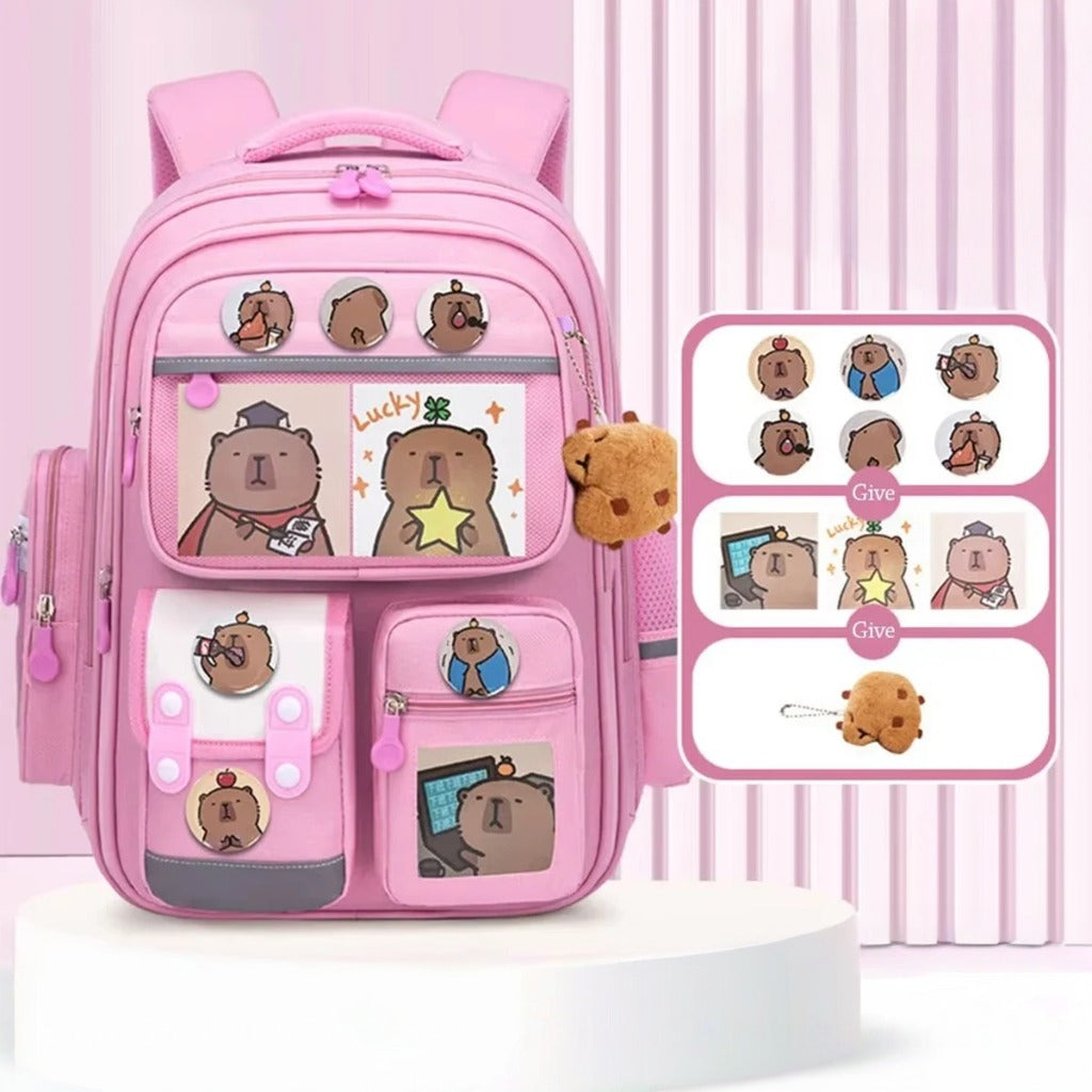 Capybara Cartoon Backpack – Large Capacity Waterproof Bag