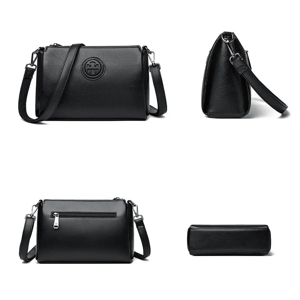 Versatile PU Leather Crossbody Bag – Solid Color Crossbody Bag