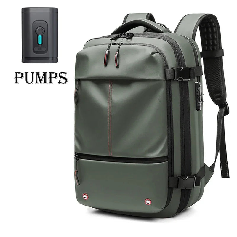 Multi-Function 17-Inch Laptop Travel Backpack for Men – Vacuum Compression, Large Capacity