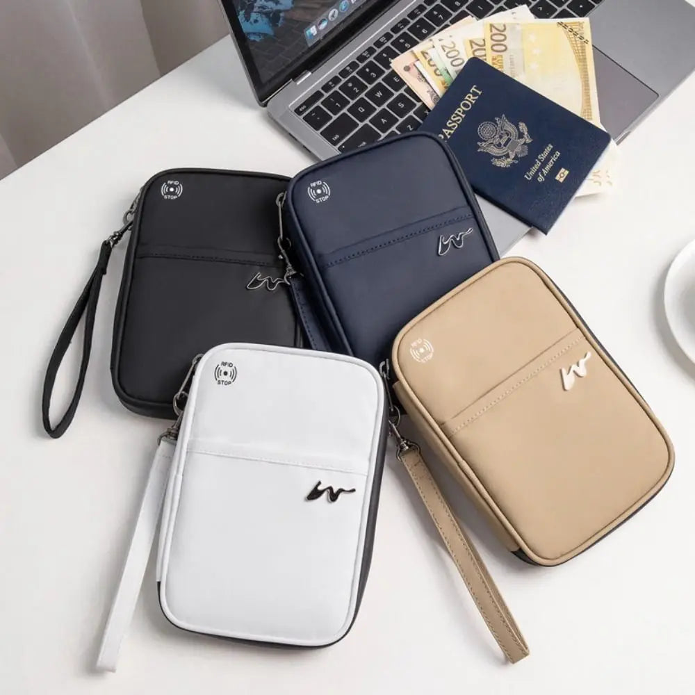 Portable RFID Card Holder – Polyester Travel Passport Case