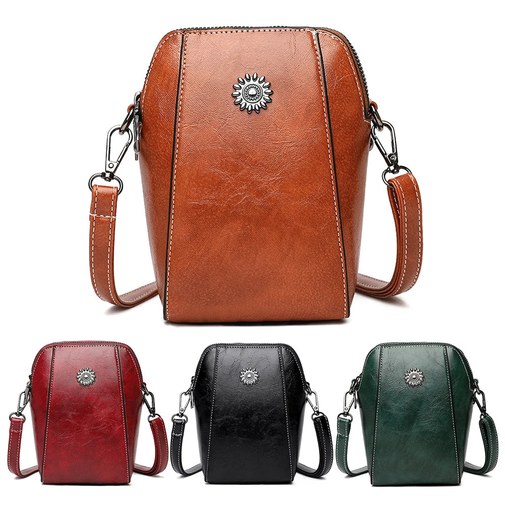 Retro PU Leather Crossbody -Retro Design Bag