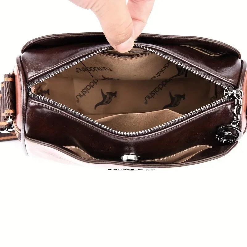 Elegant Water-Resistant Crossbody Bag – Solid Color Purse