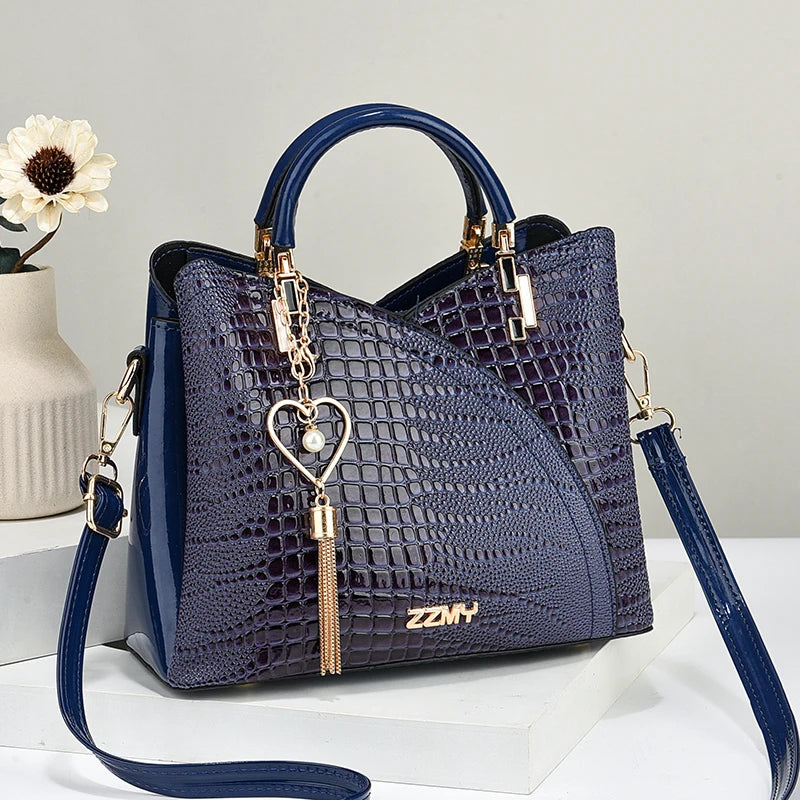 Versatile Casual Shoulder Bag-Crocodile Embossed PU Leather