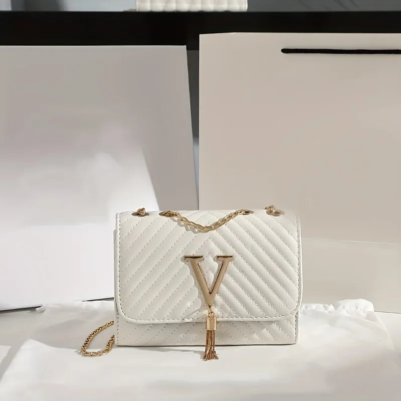 Embroidered Tassel Crossbody Bag