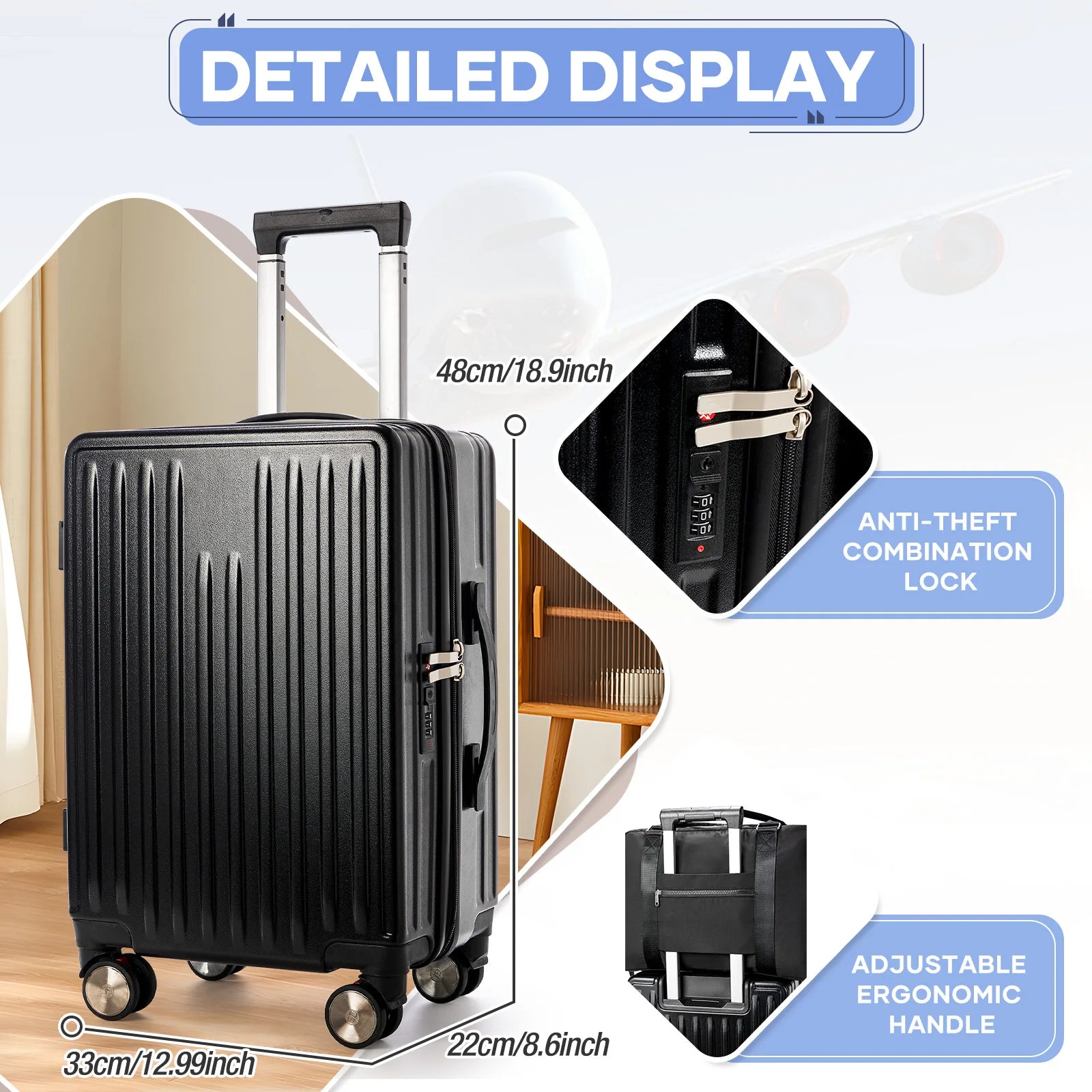 Vacuum Compression Cabin Luggage – Space-Saving Suitcase for Travel