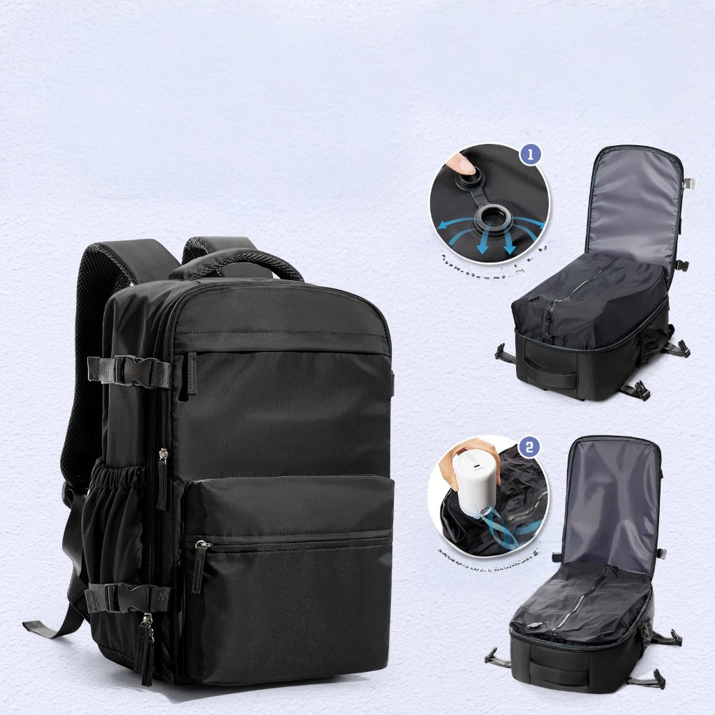 Smart Compression Travel Backpack – Fits 15.6" Laptop, 40x20x25 Travel Size