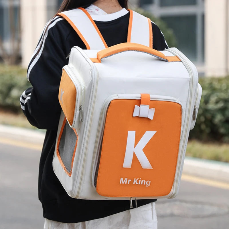 Large Expandable Cat Carrier Backpack – Foldable Breathable Travel Bag