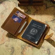 Genuine Leather Passport Holder – Vintage Travel Wallet