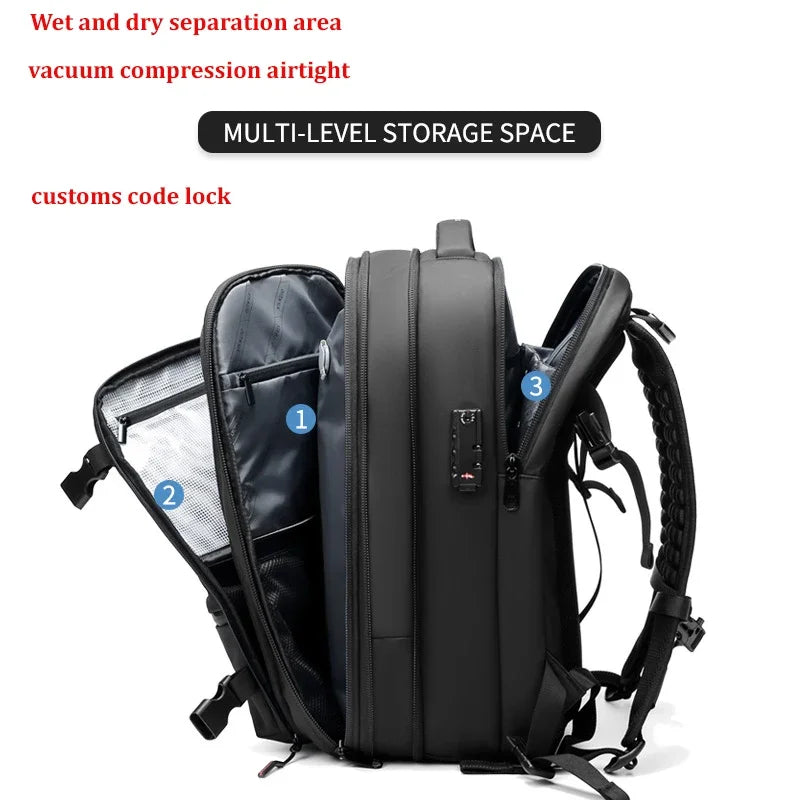 Smart Compression Backpack – 17-Inch Laptop Travel Bag