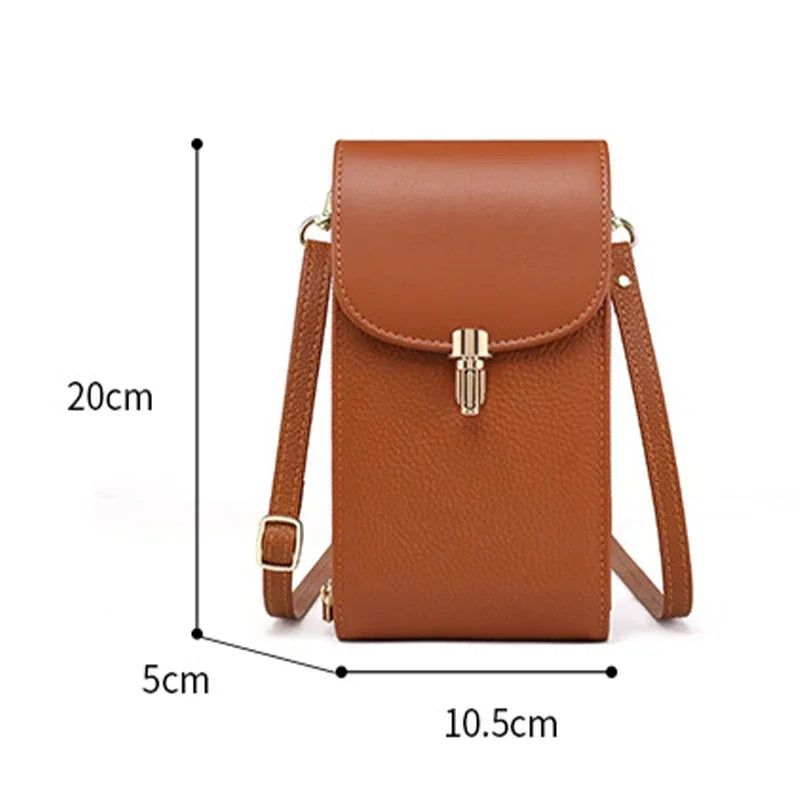 Compact Leather Crossbody Bag – Phone Wallet Bag
