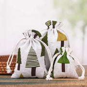 Mini Cartoon Linen  Drawstring Pouches