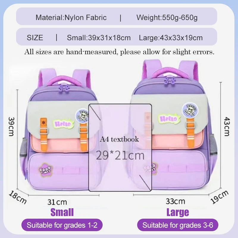 Primary School Student Backpack – Kids Book Bag for Boys & Girls