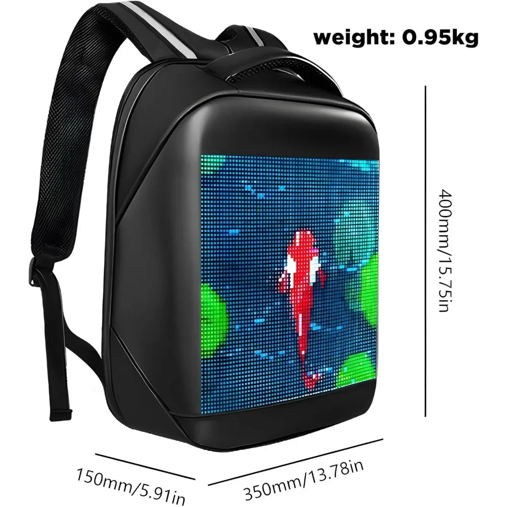 Programmable LED Backpack with Bluetooth – Waterproof Large Capacity Bag