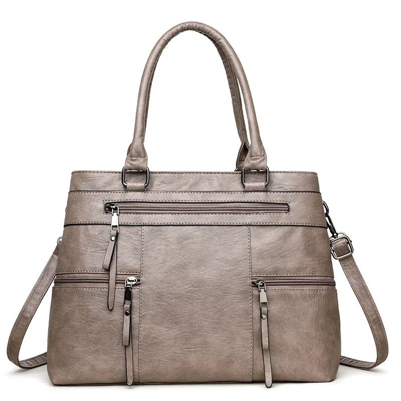 Stylish Leather Top-Handle Bag-Daily Use Handbag