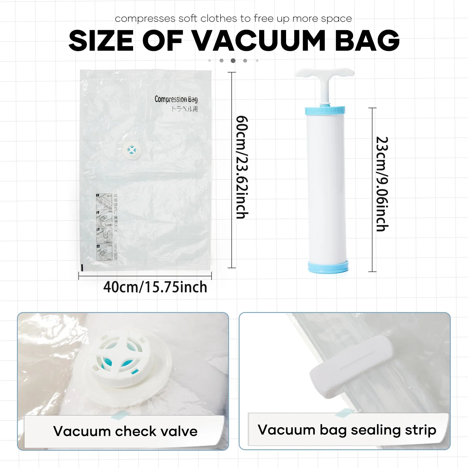 Compact Carry-On Backpack – Cabin Bag with Vacuum Storage