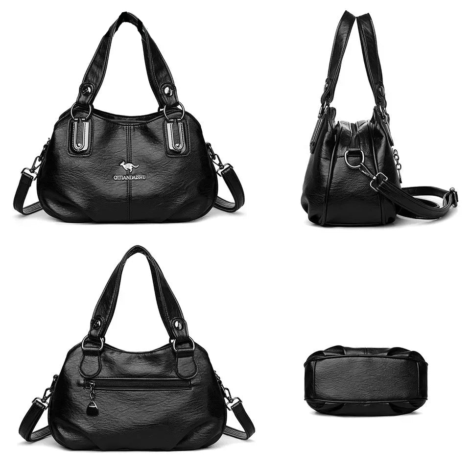 Luxury 3-Layer Soft Leather HandBag