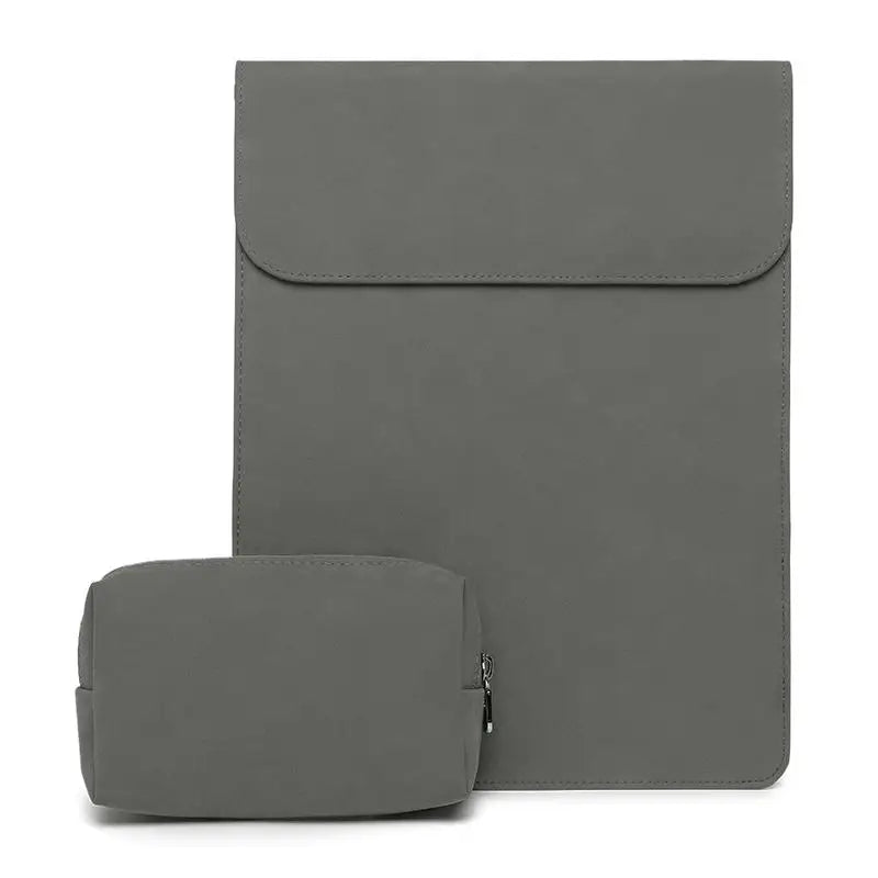 Vegan Leather Laptop Sleeve for MacBook Air Pro 13–16 Inch – Slim Matte Protective Case