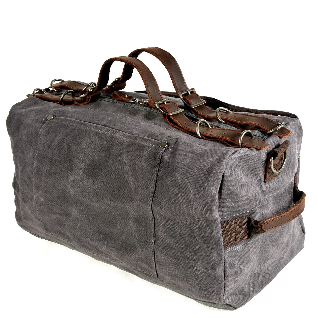 Military-Style Oil Wax Canvas Duffel Bag – Large Capacity Retro Travel Bag