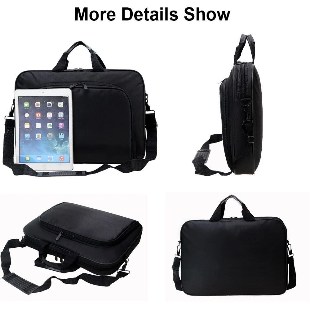 15.6–17 Inch Laptop Bag – Business Nylon Shoulder Briefcase with Zipper & Anti-Theft Design
