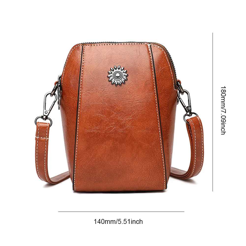 Retro PU Leather Crossbody -Retro Design Bag