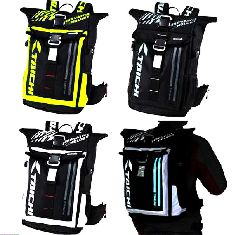 Motorcycle Riding Backpack – Waterproof LED Racing Bag for Night Riding, Travel & Sports