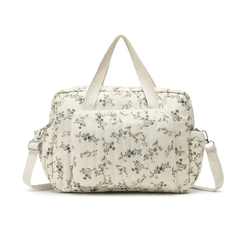 Nylon Diaper Bag with Bear Embroidery – Stroller Clip Travel Mommy Bag