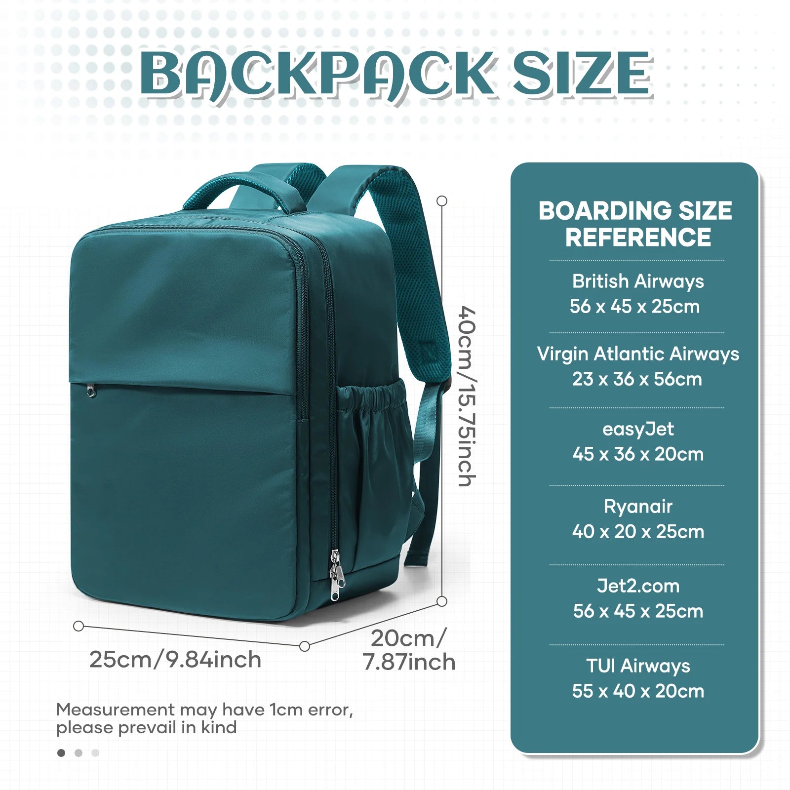 Large Capacity Travel Backpack - Ryanair Approved Cabin Bag