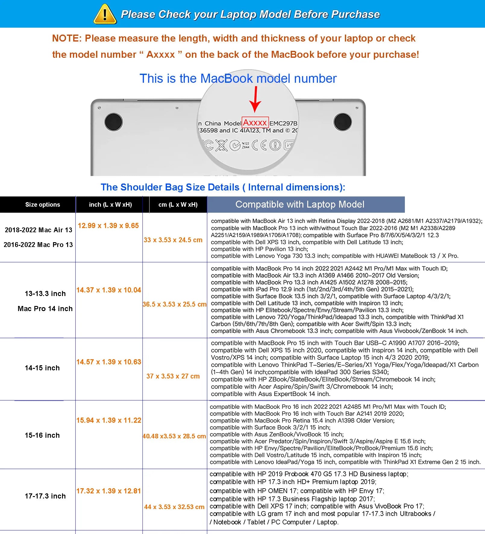 Sleek 13–17" Laptop Shoulder Bag