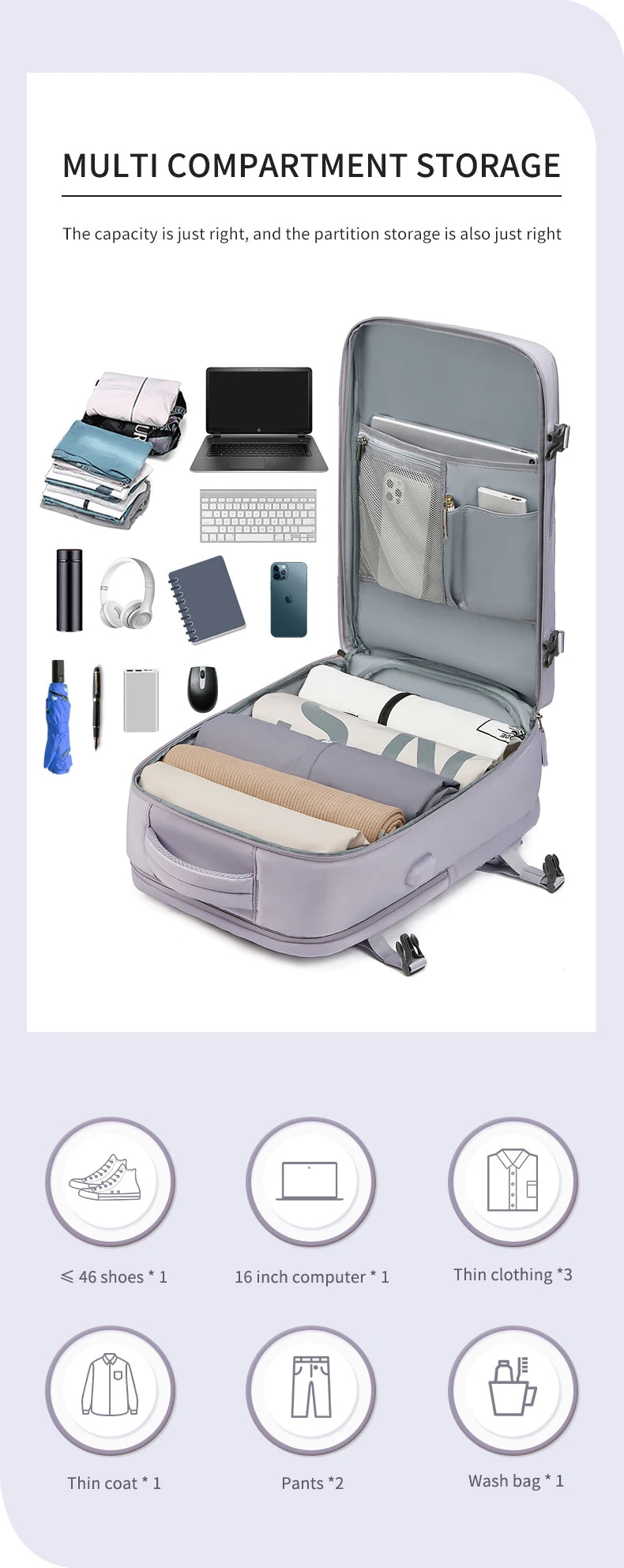 Sleek Waterproof Travel Backpack