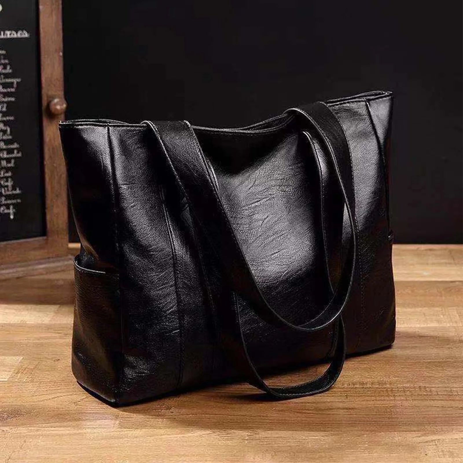 Soft Leather Tote Shoulder Bag