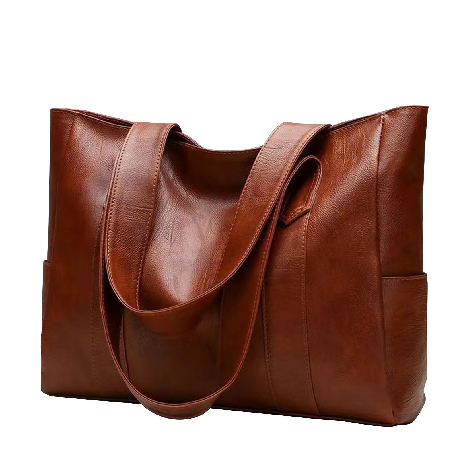 Soft Leather Tote Shoulder Bag