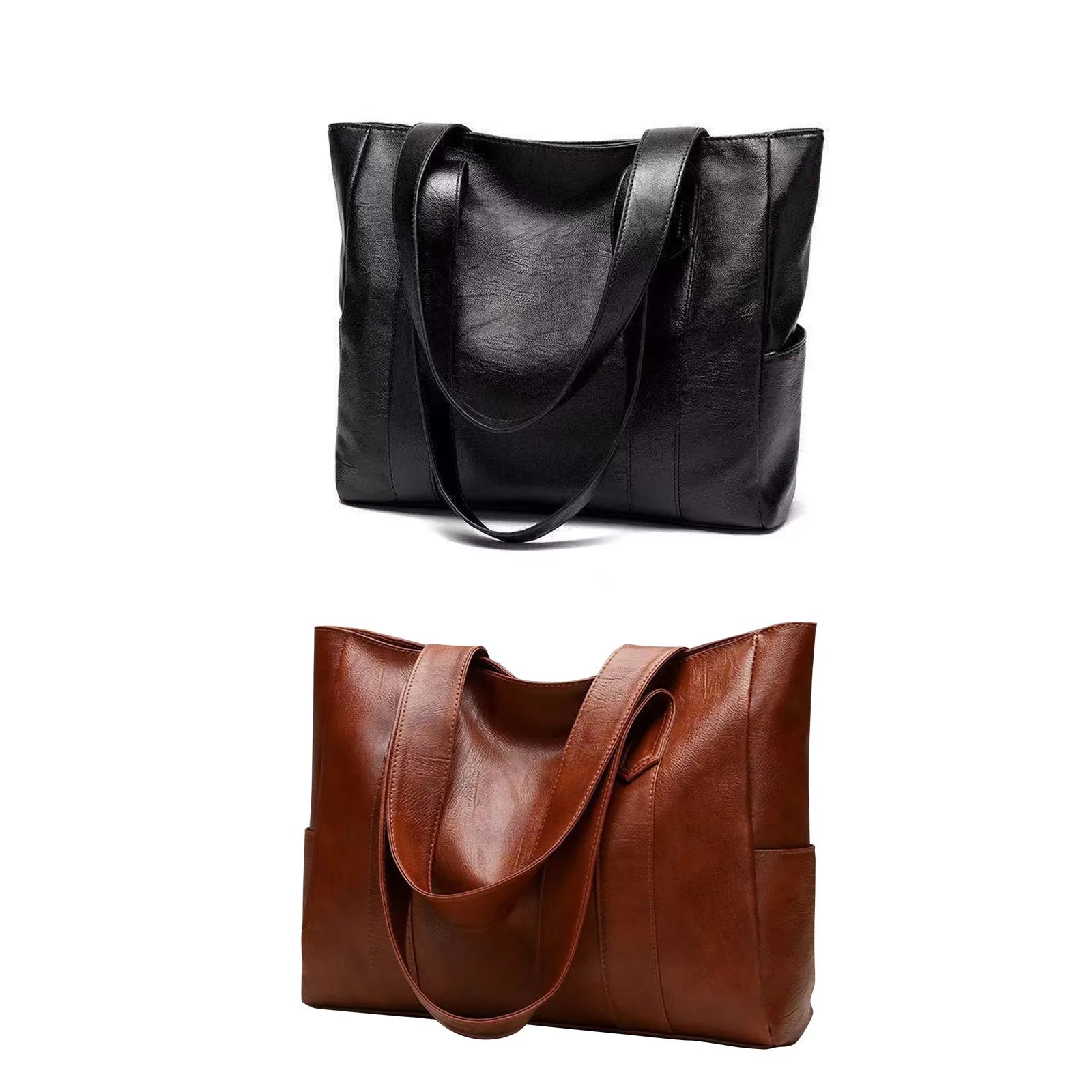 Soft Leather Tote Shoulder Bag