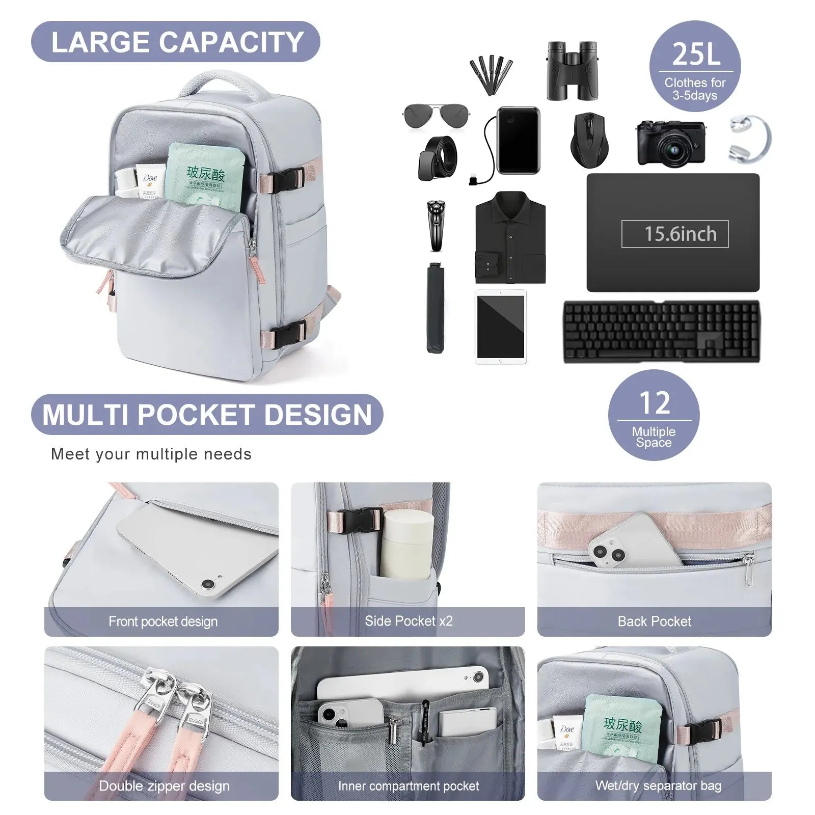 Spacious Cabin-Size Backpack