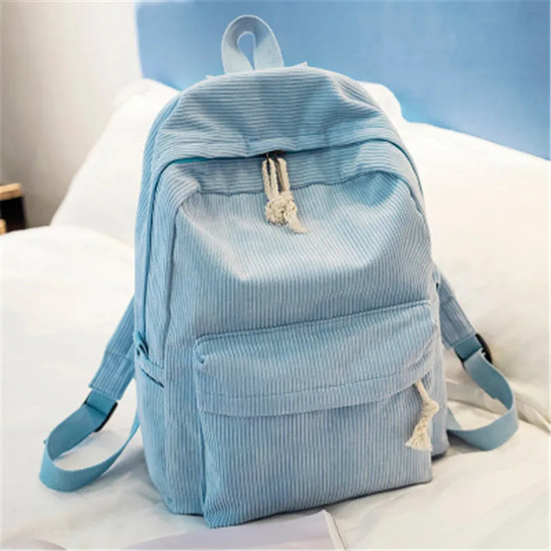 Spacious Corduroy Backpack