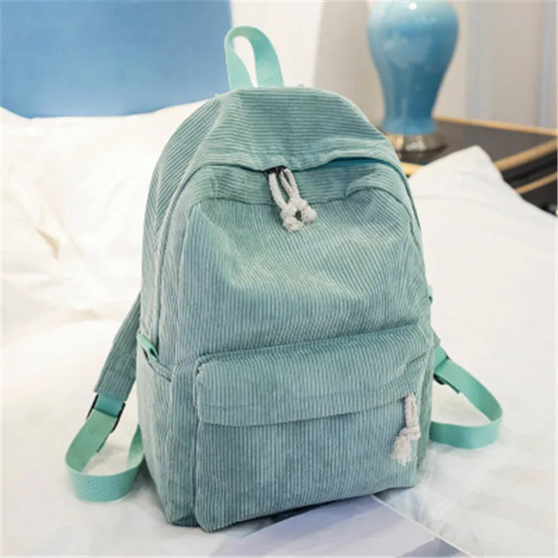 Spacious Corduroy Backpack