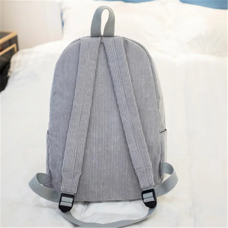 Spacious Corduroy Backpack