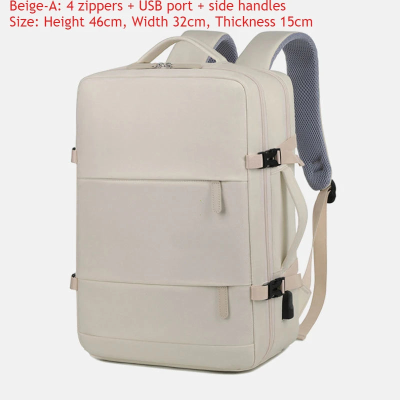 Spacious multifunction travel backpack