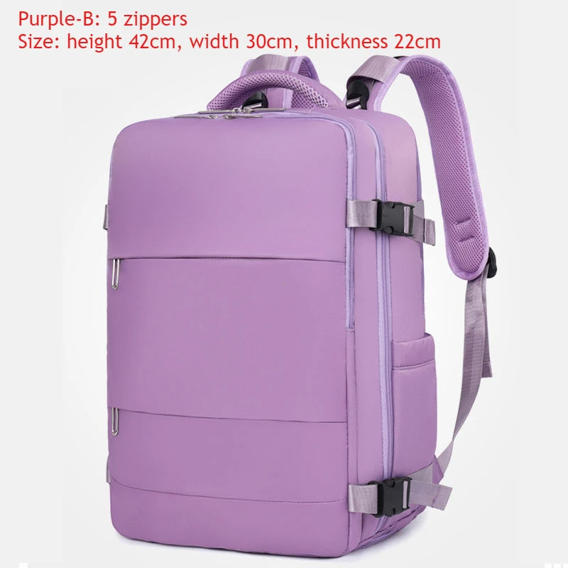 Spacious multifunction travel backpack
