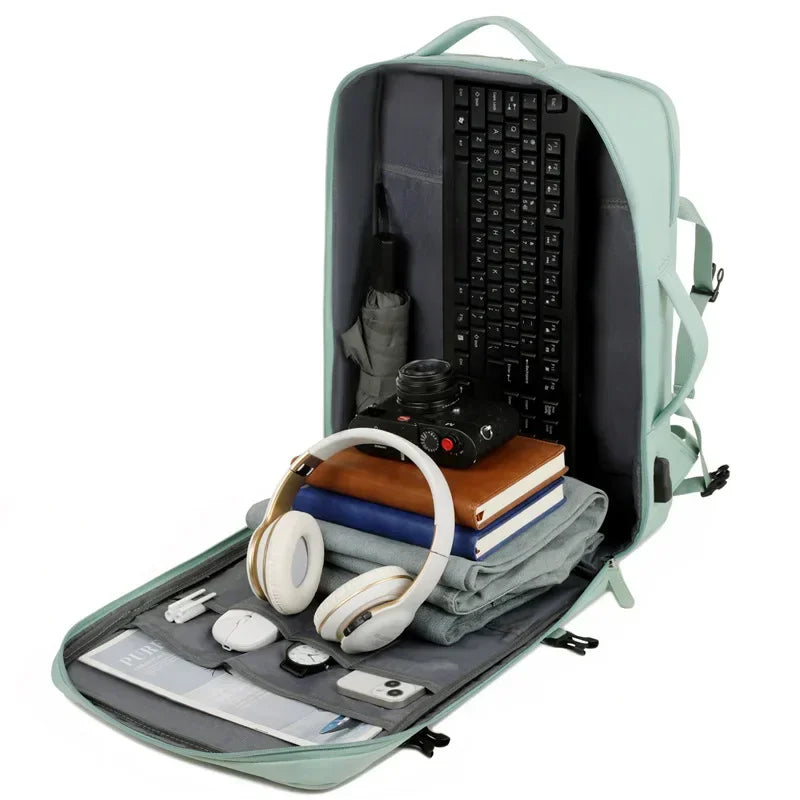 Spacious multifunction travel backpack