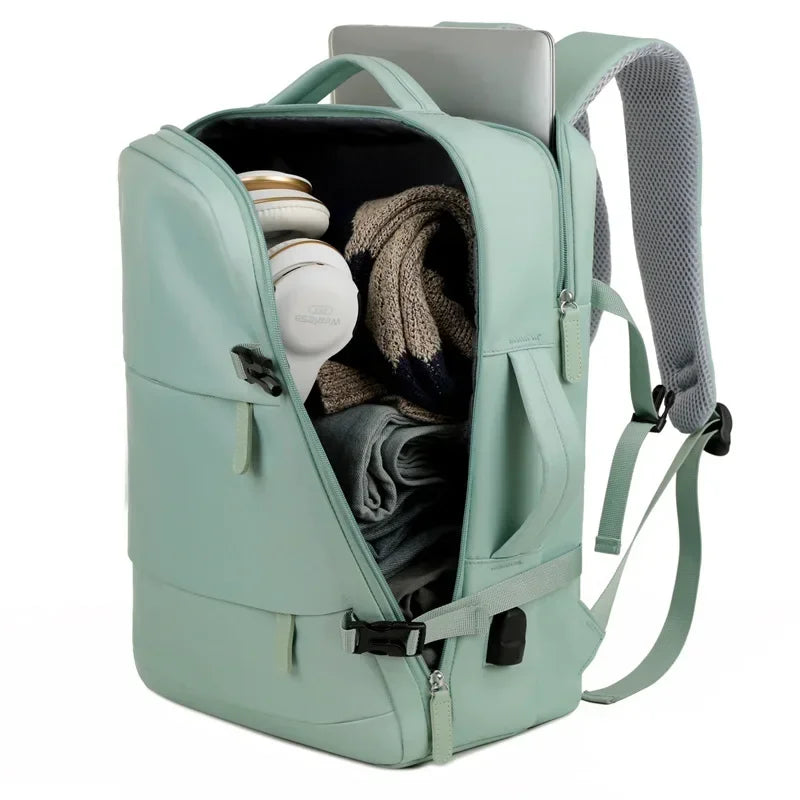 Spacious multifunction travel backpack