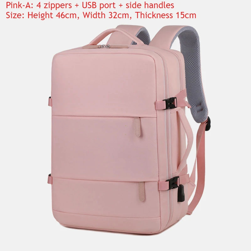 Spacious multifunction travel backpack