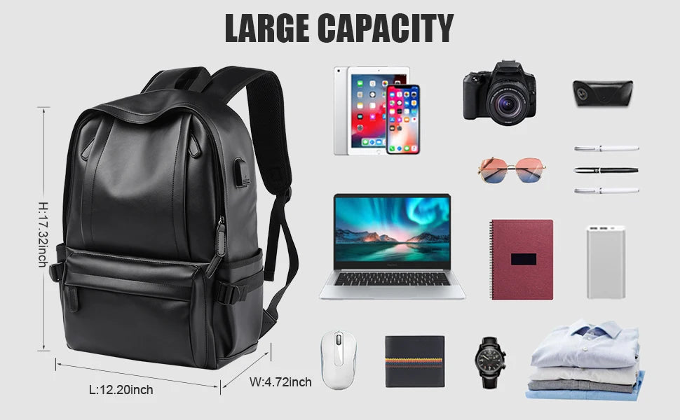 Stylish Leather Laptop Backpack