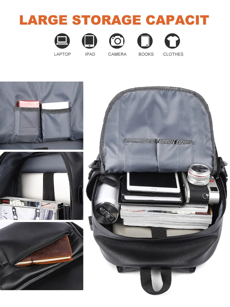 Stylish Leather Laptop Backpack