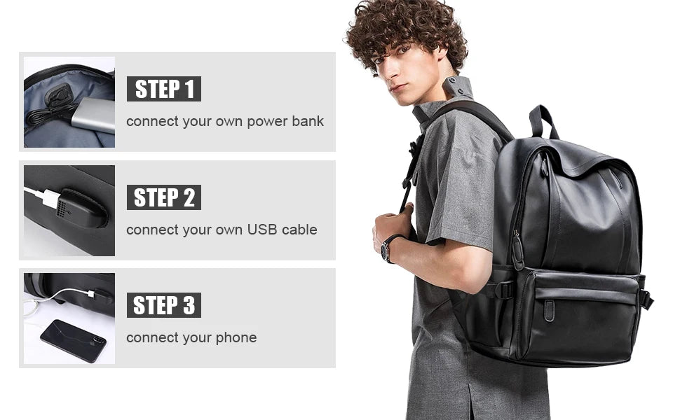 Stylish Leather Laptop Backpack