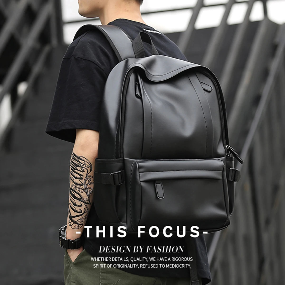 Stylish Leather Laptop Backpack