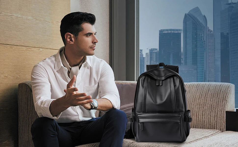Stylish Leather Laptop Backpack